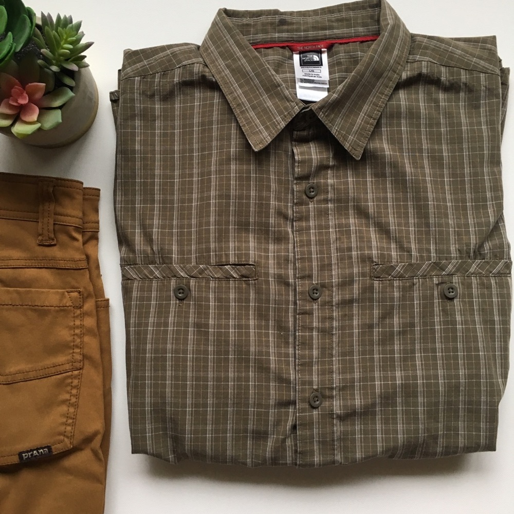 The North Face Olive green & mustard longsleeve L
